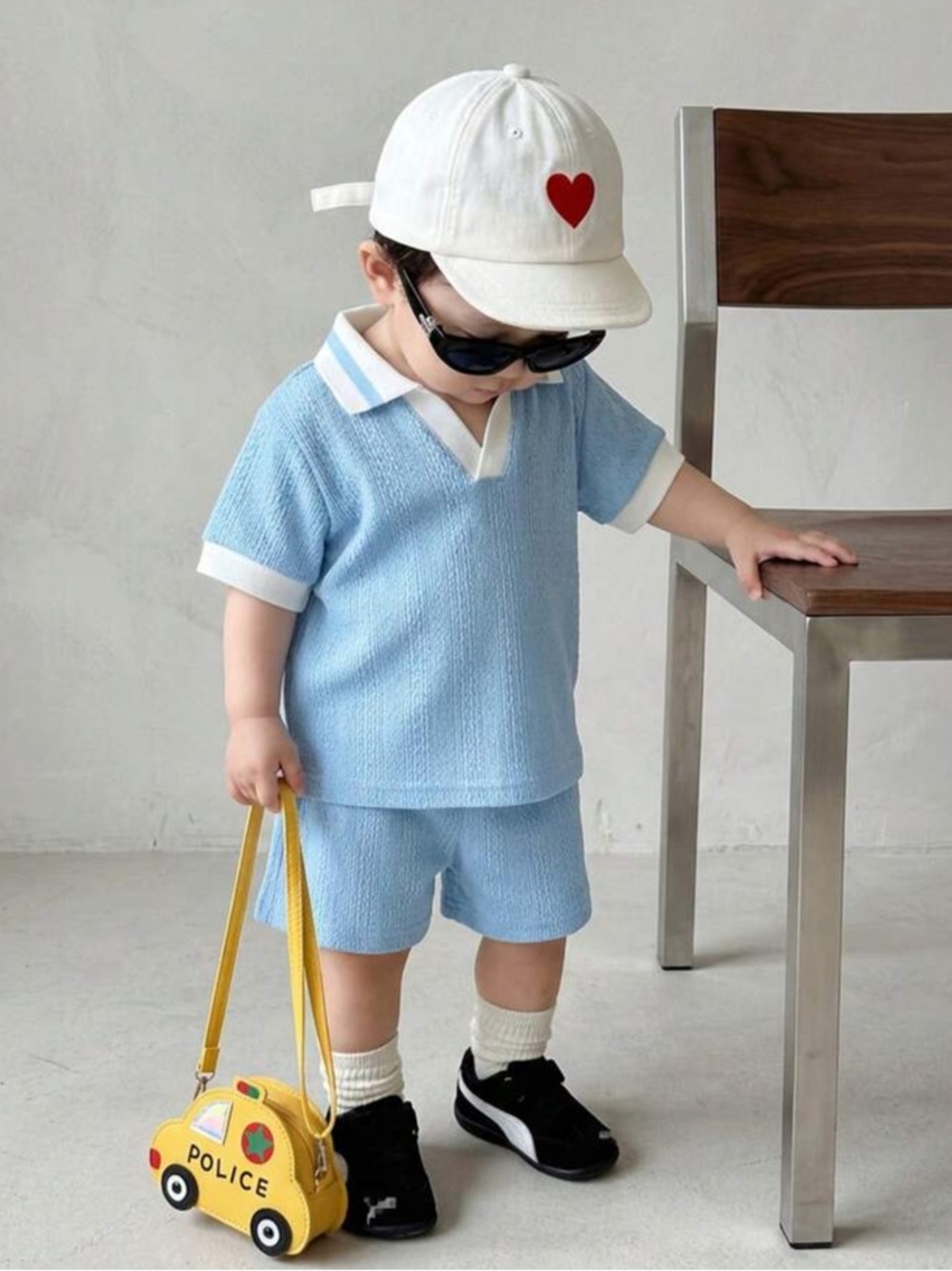 Toddler Boy Blue Knit Polo Top Set - 12-18M - Picture 8 of 8